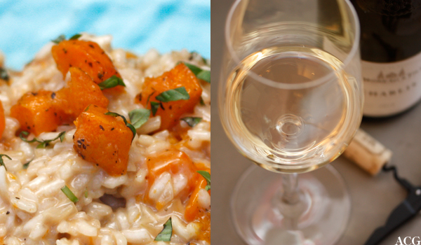 risotto med gresskar/et glass hvitvin