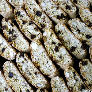 biscotti med sjokolade og mandler