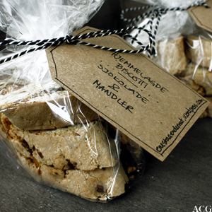 biscotti med sjokolade og mandler