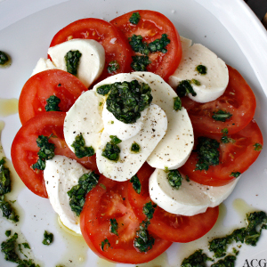 caprese: tomatsalat med mozzarella