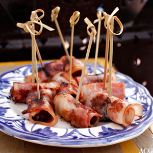Dadler rullet i bacon
