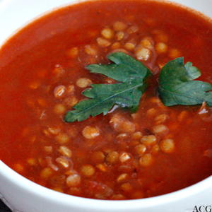Linsesuppe med tomat og spisskummen