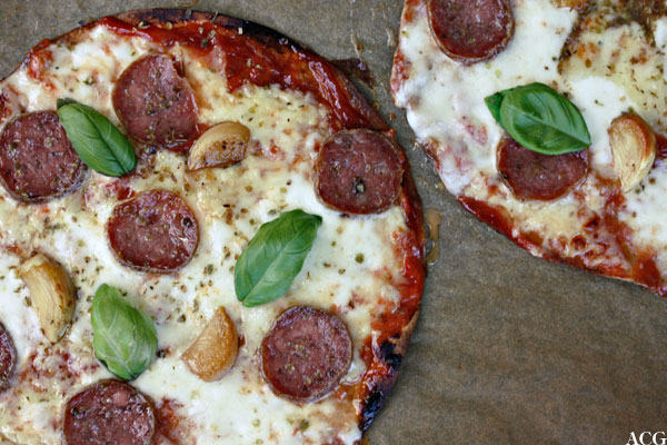 2 stk. juksepizza med trøffelsalami og pecorino