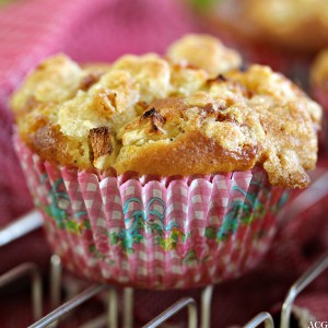 eplemuffins med smuldretopping