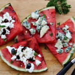 Grillet vannmelon med digg topping