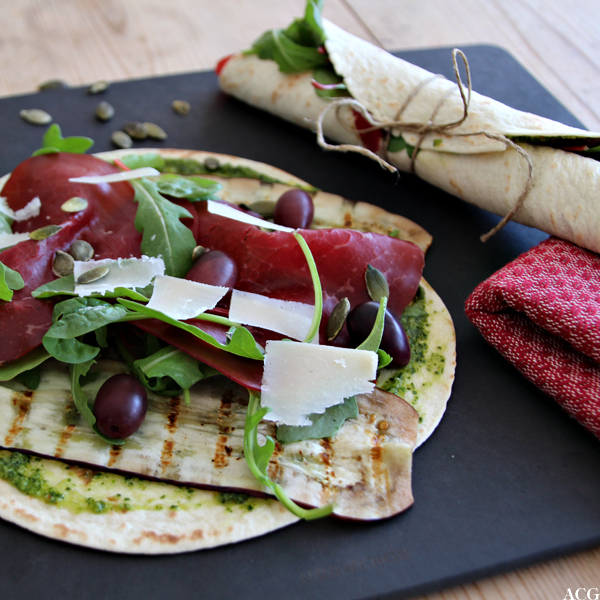 Bilde av wraps med bresaola og grillet aubergine