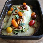 Squash-lasagne med kantareller