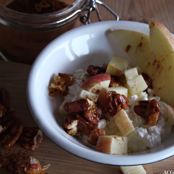 cottage cheese med eple og kanel