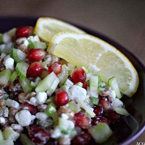 linsesalat og sitronskiver