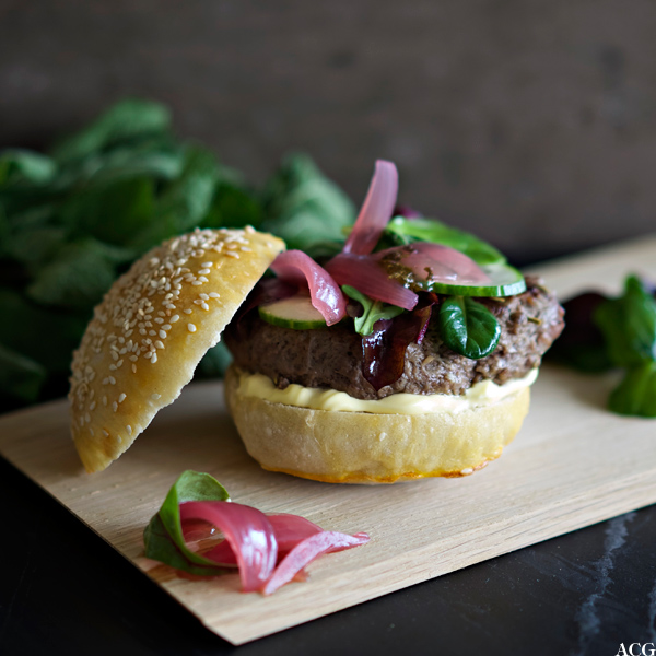 Lammeburger med myntegele