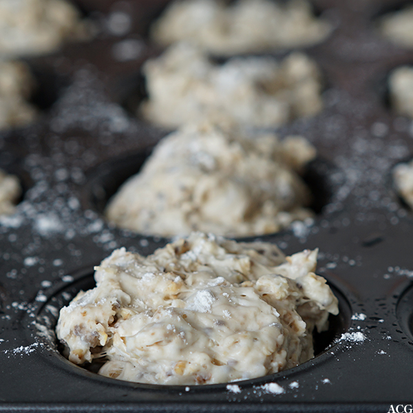 deig til rundstykker i muffinsform
