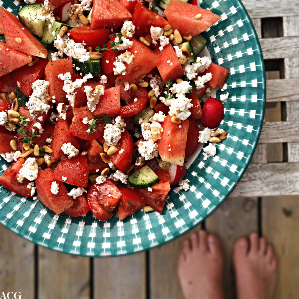Sommersalat med vannmelon