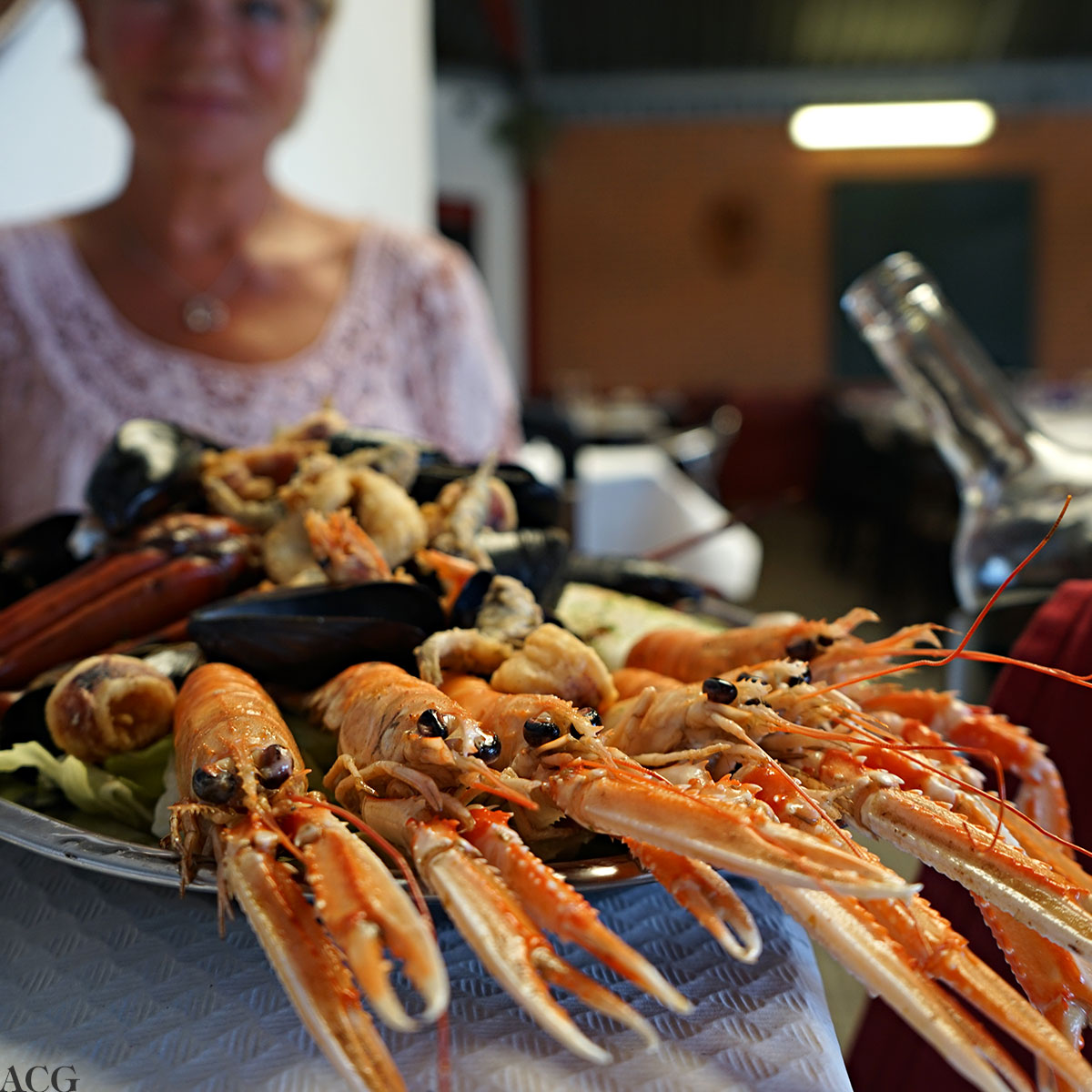 Skalldyrtallerken på Raco del Mariner