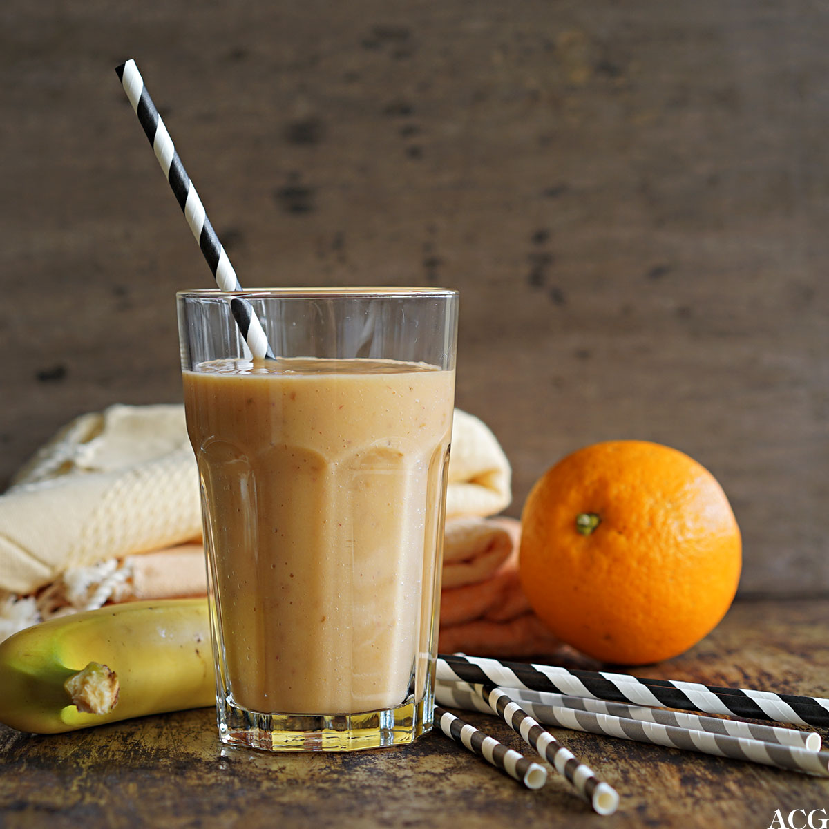 smoothie med banan og appelsin