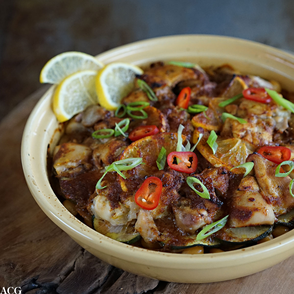 kylling- og potetform med ras el hanout