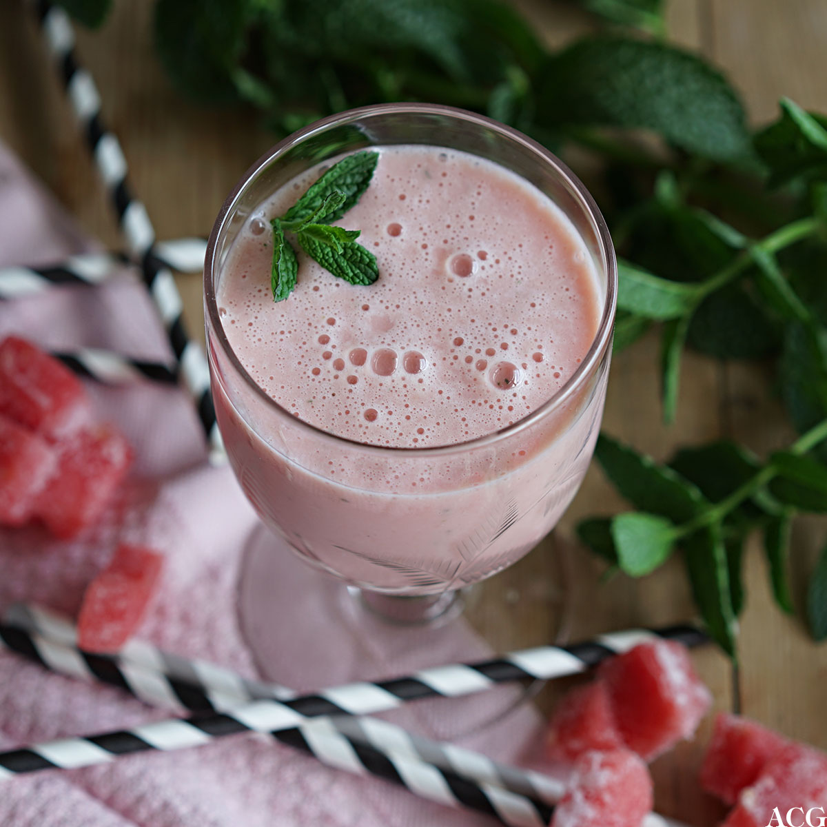 smoothie med vannmelon og mynte