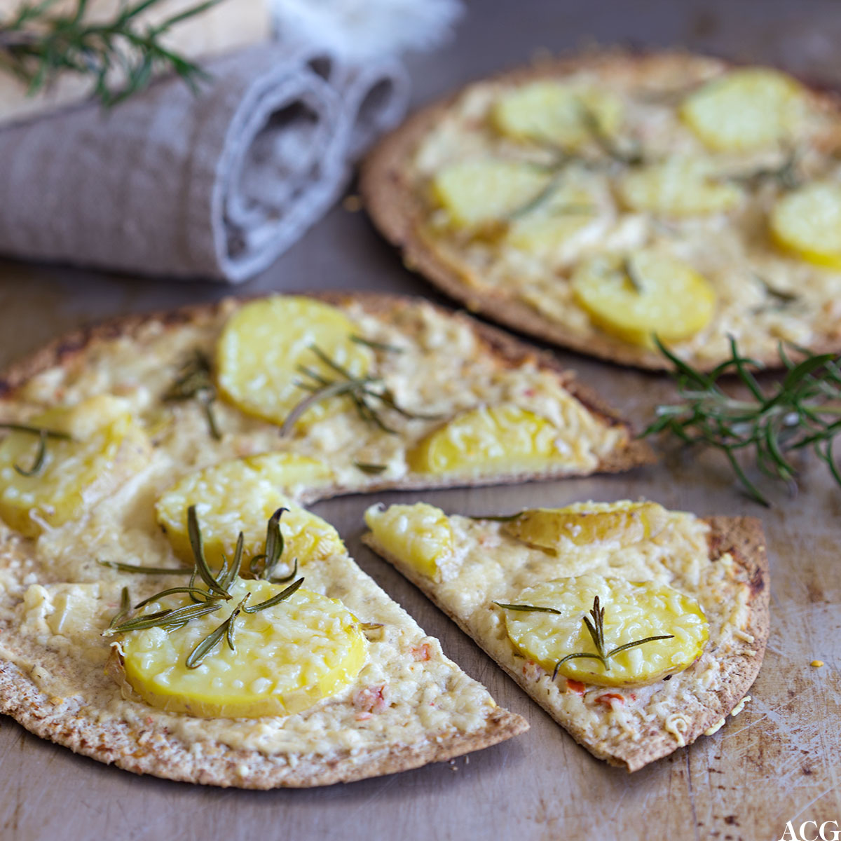 juksepizza med potet og rosmarin
