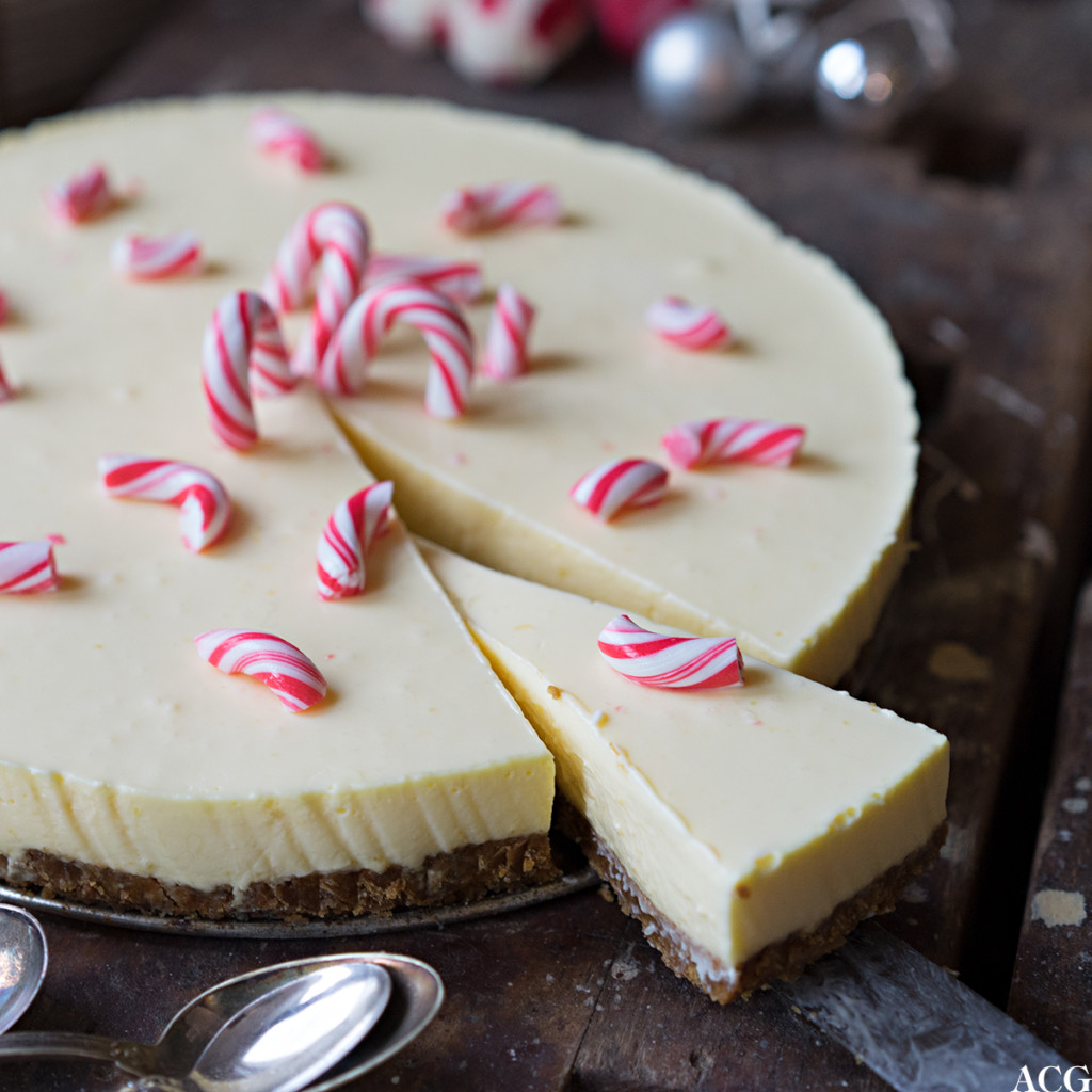 ostekake til jul med pepperkakbunn og klementinsmak