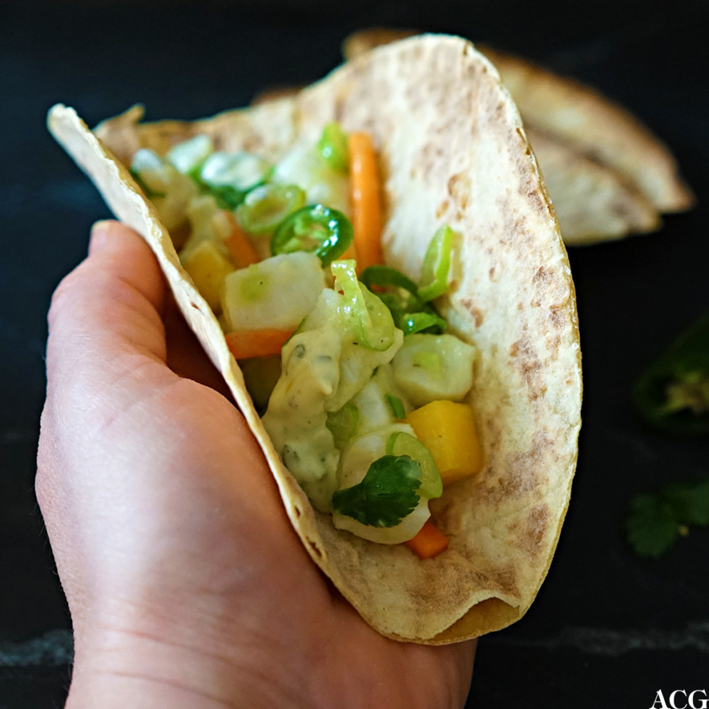 ceviche med kveite i lompe