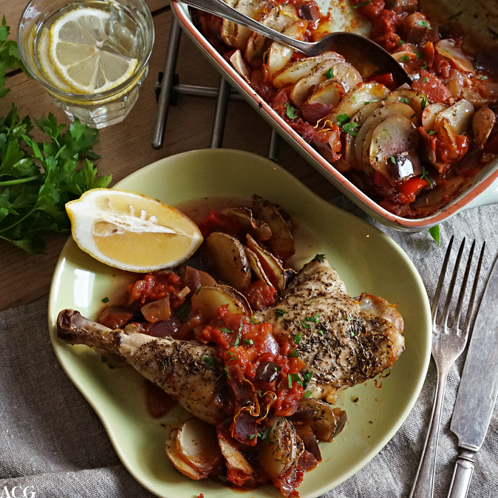 ovnsbakt kylling med ratatouille