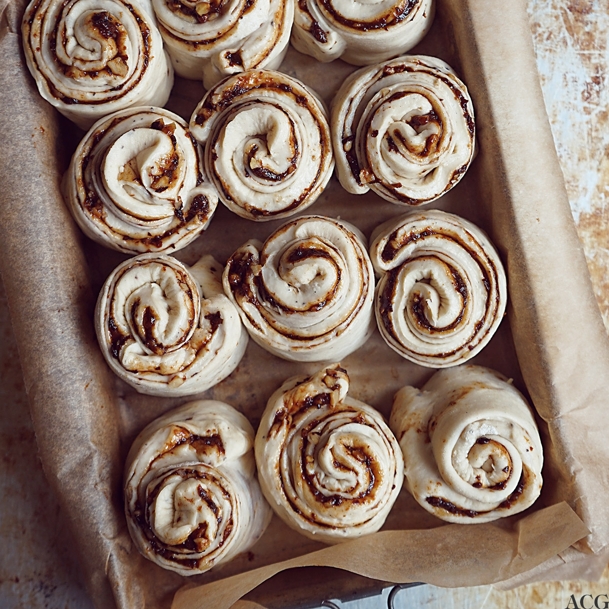 kanelsnurrer i langpanne