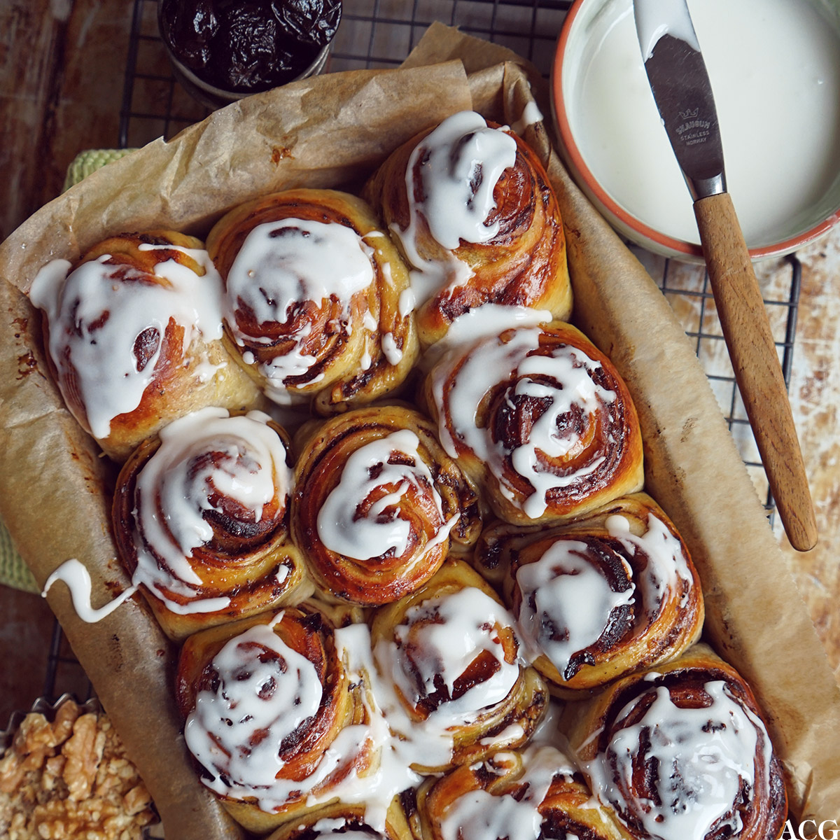 kanelsnurrer i langpanne