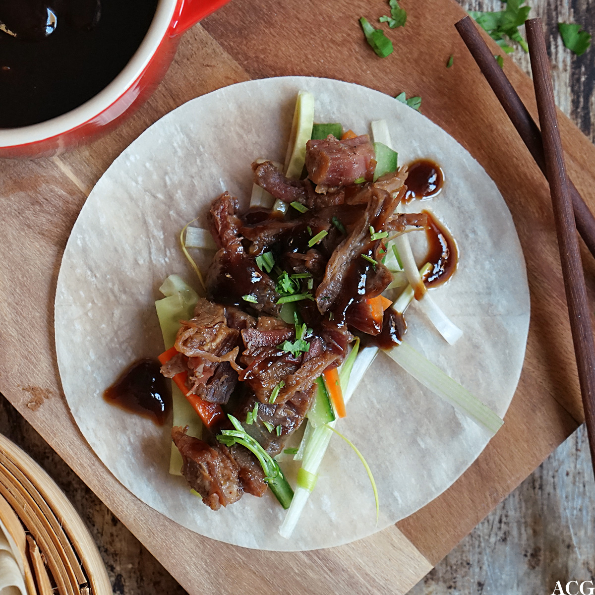 pinnekjøtt a la crispy duck med pannekaker